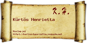 Kürtös Henrietta névjegykártya