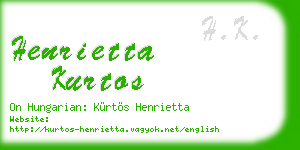 henrietta kurtos business card