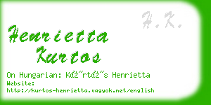 henrietta kurtos business card